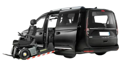 Wheelchair accessible VW Caddy taxi for disabled passengers